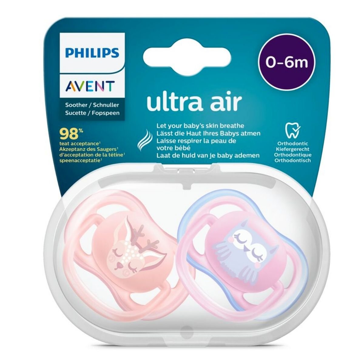 Philips Avent Ultra Air Pacifier 0 6M SCF085 02 Nesh Kids Store