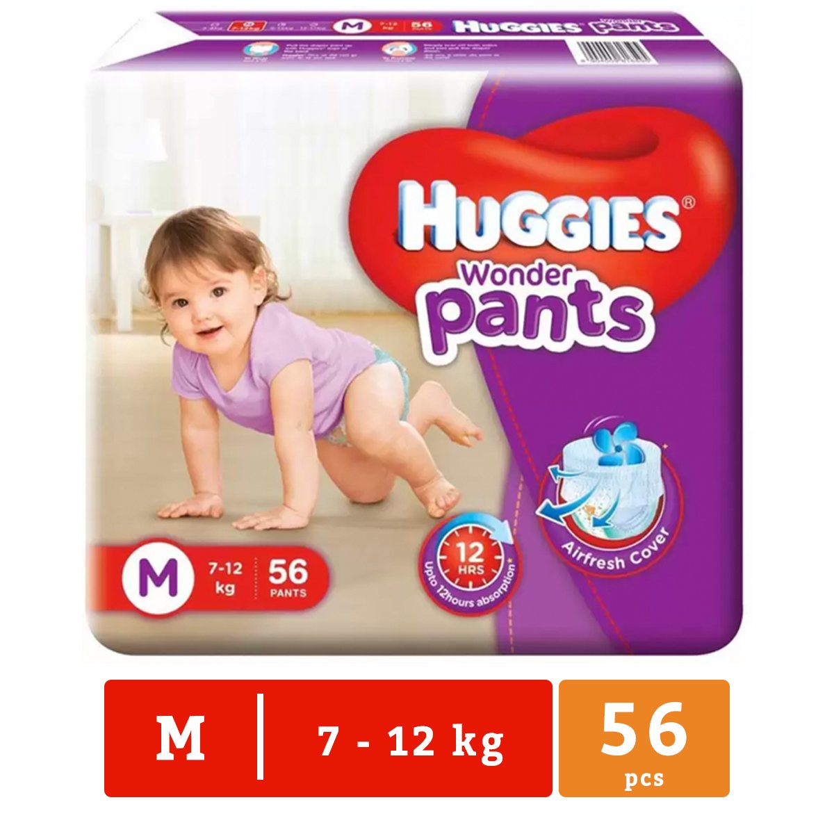 Buy Huggies Wonder Pants Extra Large (XL) Size (12.0 kg - 17.0 kg) (112  count) Baby Diaper Pants Monthly Pack, with Bubble Bed Technology for  comfort Online at Low Prices in India - Amazon.in